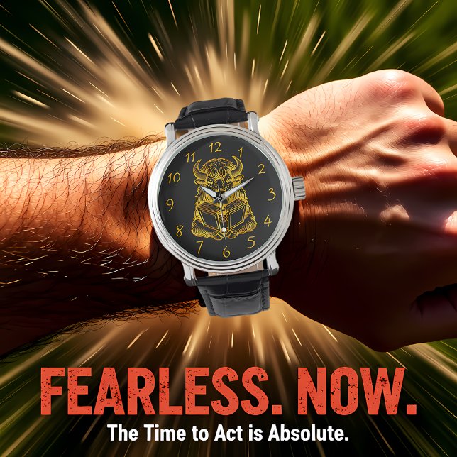 Bison Reading a Book with merkwürdige Expression Armbanduhr (Von Creator hochgeladen)