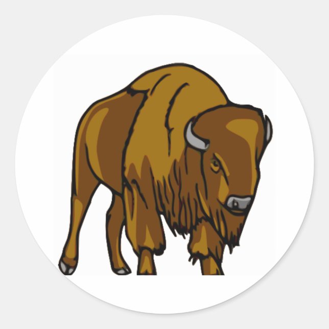 Bison Runder Aufkleber (Vorderseite)