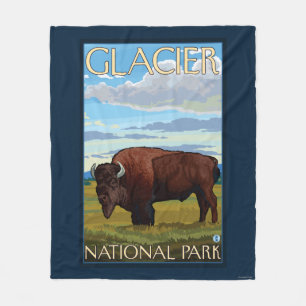 Bison Scene - Glacier National Park, MT Fleecedecke