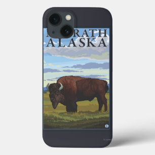 Bison Scene - McGrath, Alaska iPhone 13 Hülle