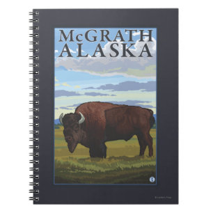 Bison Scene - McGrath, Alaska Notizblock