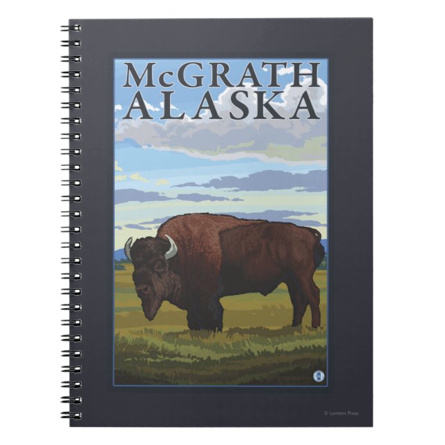 Bison Scene - McGrath, Alaska Notizblock (Vorderseite)