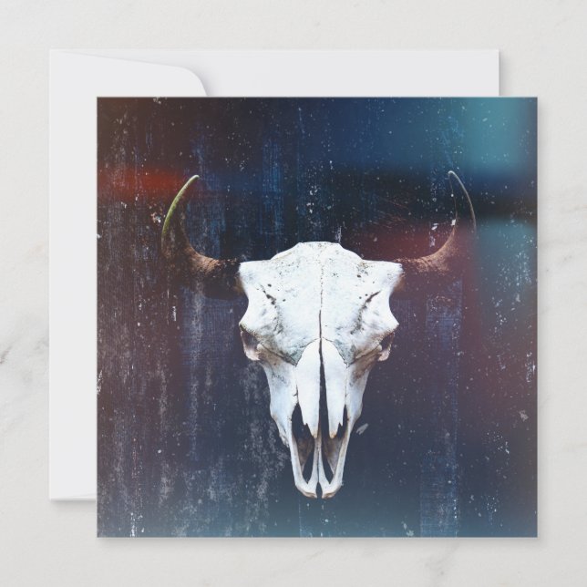 Bison Skull Feiertagskarte (Vorderseite)