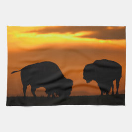 Bison-Sonnenuntergang Küchentuch