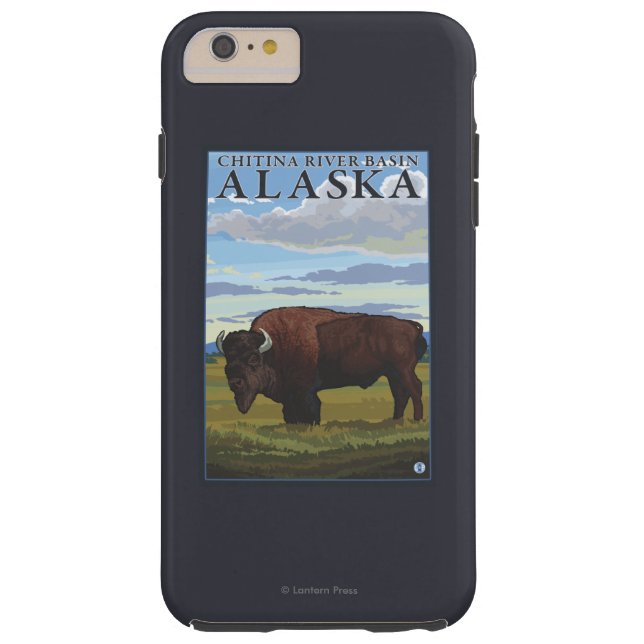 Bison-Szene - Chitina Flusseinzugsgebiet, Alaska Case-Mate iPhone Hülle (Rückseite)
