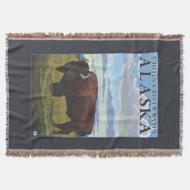 Bison-Szene - Chitina Flusseinzugsgebiet, Alaska Decke (Vorderseite)