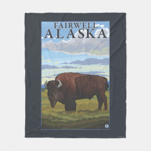 Bison-Szene - Fairwell, Alaska Fleecedecke