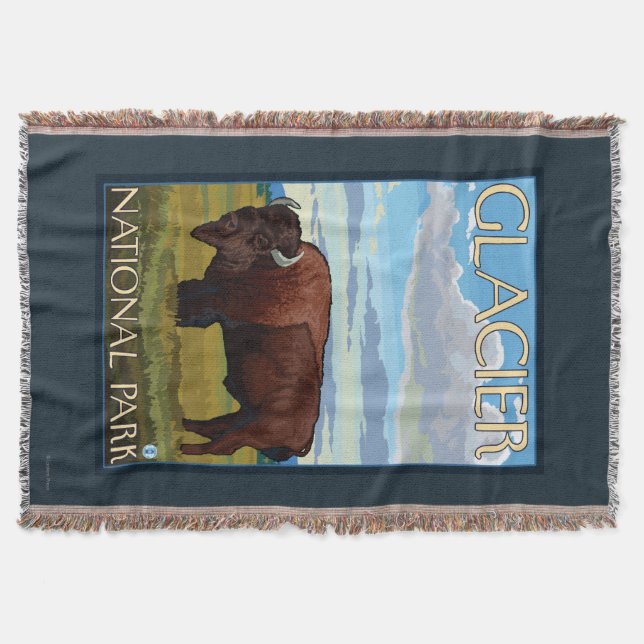 Bison-Szene - Glacier Nationalpark, M.Ü. Decke (Vorderseite)