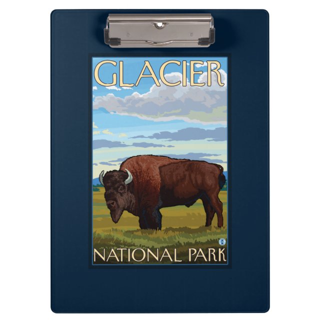 Bison-Szene - Glacier Nationalpark, M.Ü. Klemmbrett (Vorderseite)