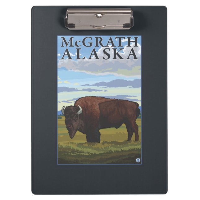 Bison-Szene - McGrath, Alaska Klemmbrett (Vorderseite)