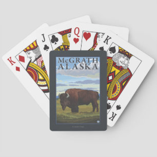 Bison-Szene - McGrath, Alaska Spielkarten