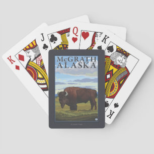 Bison-Szene - McGrath, Alaska Spielkarten