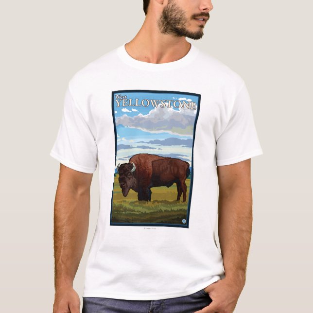 Bison-Szene - WestYellowstone, Montana T-Shirt (Vorderseite)