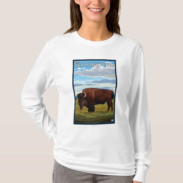 Bison-Szene - WestYellowstone, Montana T-Shirt (Vorderseite)