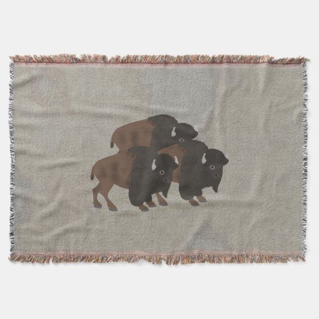Bison Throw Blanket Decke (Vorderseite)