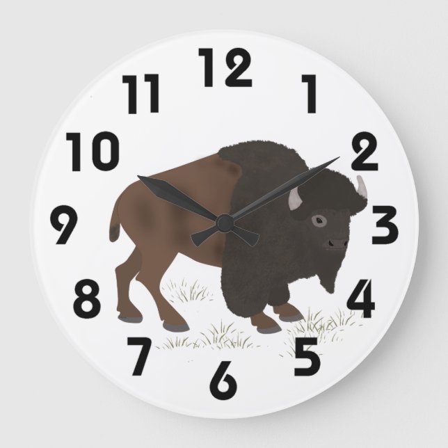 Bison-Uhr Große Wanduhr (Vorderseite)