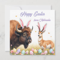 Bison und Pronghorn mit Kaninchenohren