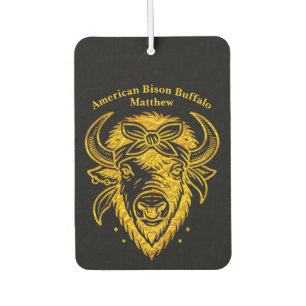Bison with Bandana in Graphic Style Artwork Autolufterfrischer