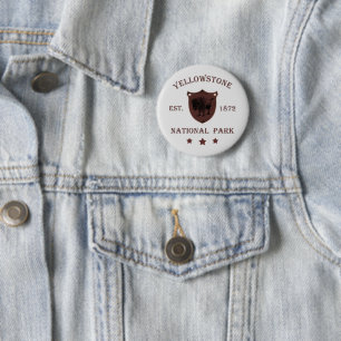 Bison Yellowstone-Nationalpark Button