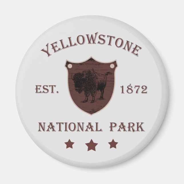 Bison Yellowstone Nationalpark Magnet (Vorne)