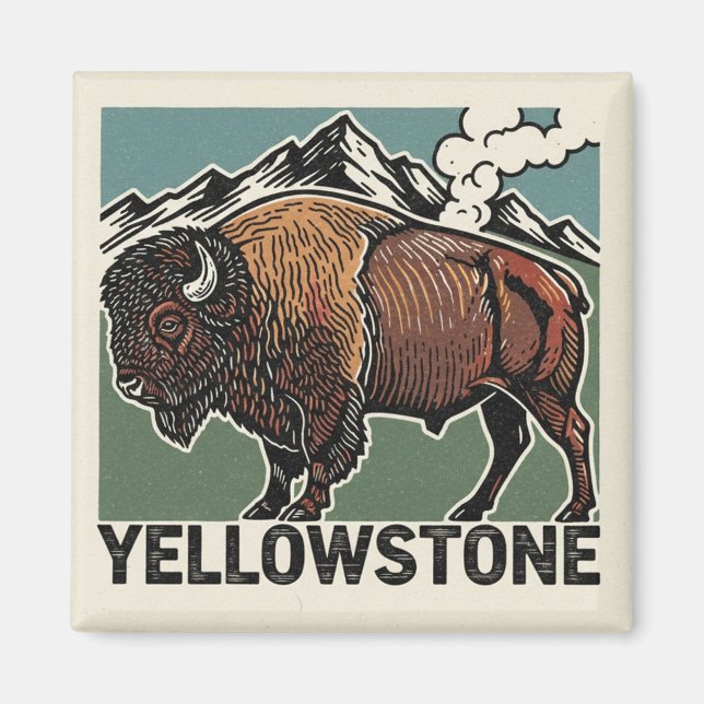 Bisons im Yellowstone-Nationalpark Magnet (Vorne)
