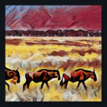 Bisons Zuhause auf der Range Pop Art, Poster<br><div class="desc">In einem Pop-Kunstdesign sind Bisons im Bereich</div>