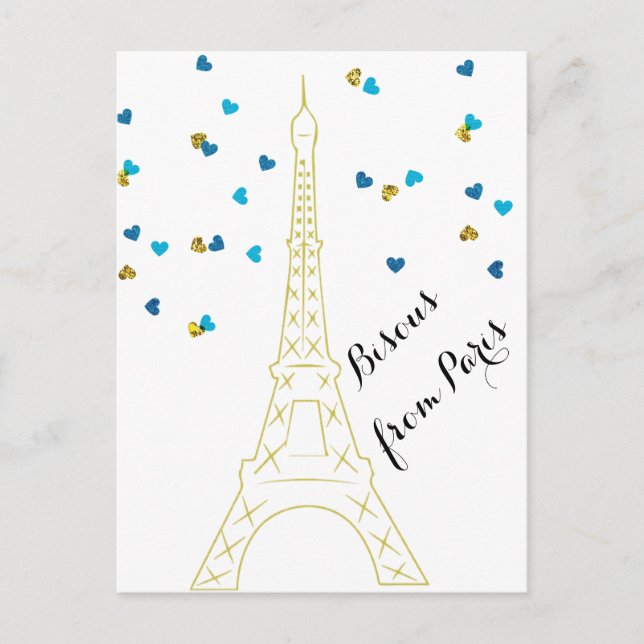Bisous aus Paris Postcard Postkarte (Vorderseite)