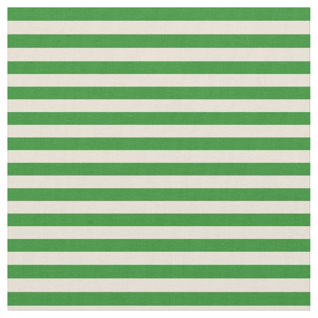 Bisque & Forest Green Linse/Streifenmuster Stoff (Nahaufnahme)