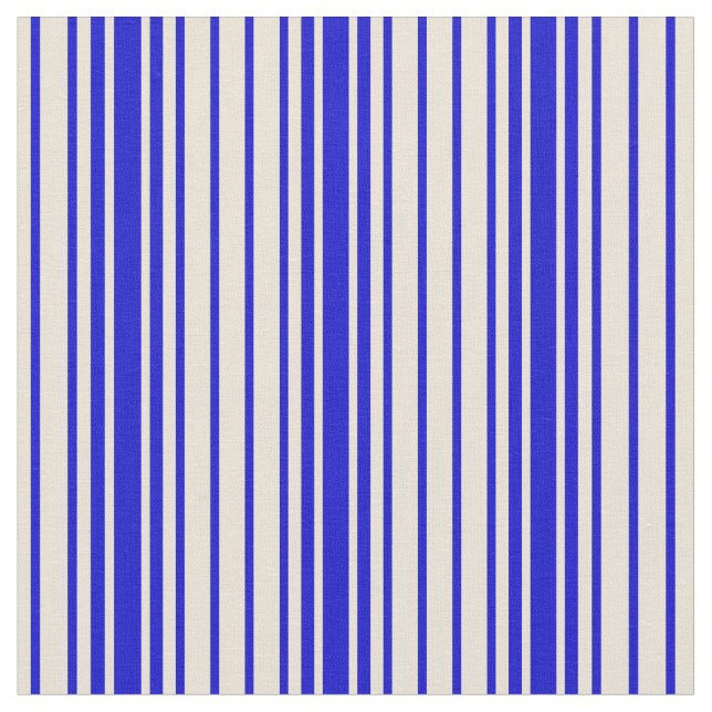 Bisque und Blaue Streifen Stoff (Nahaufnahme)