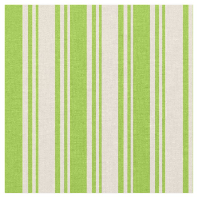 Bisque und grüne Streifenmuster Stoff (Nahaufnahme)
