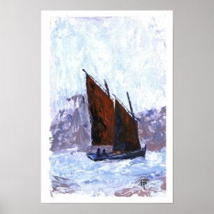 Bisquine Segel-Boot Poster