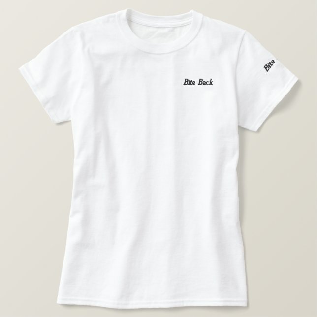 Biss Back Besticktes T-Shirt (Design vorne)