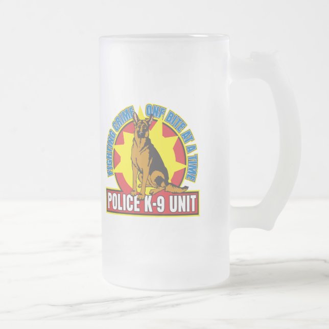 Biss des Schäferhund-K9 Mattglas Bierglas (Rechts)