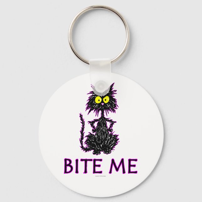 Biss mich! Designs für Cat-Geschenke Schlüsselanhänger (Vorderseite)