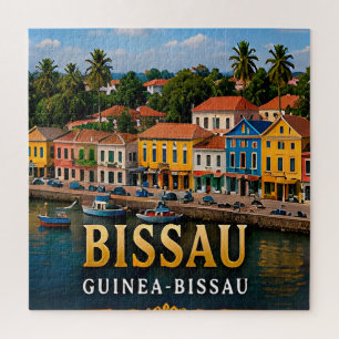 Bissau Farbenfroher Hafen und Insel-Erbe