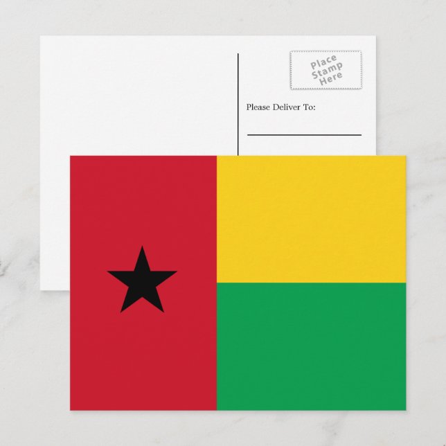 Bissau-guineische Flagge, Flagge der Guinea-Bissau Postkarte (Vorne/Hinten)