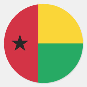 Bissau-guineische Flagge, Flagge der Guinea-Bissau Runder Aufkleber