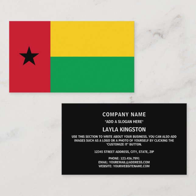 Bissau-guineische Flagge, Flagge der Guinea-Bissau Visitenkarte (Vorne/Hinten)