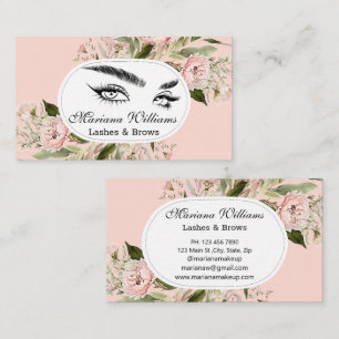 Bisse und braun geblümte rosa mädchenhafte, elegan visitenkarte
