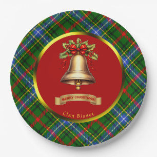 Bisset Tartan Personalisiertes Weihnachten Pappteller