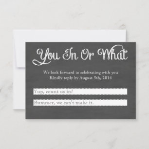 Bist du da? Chalkboard UAWG RSVP Karte