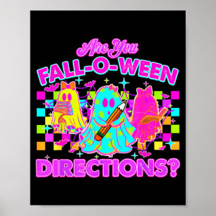 Bist du Fall-o-ween-Anweisungen Neon-Geisterlehrer Poster