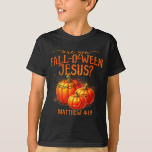 Bist du Fall-o-ween Jesus Kürbis religiöser Hallow T-Shirt