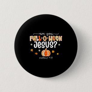 Bist du Fall O Ween Jesus Vintage Patch Kürbis D Button