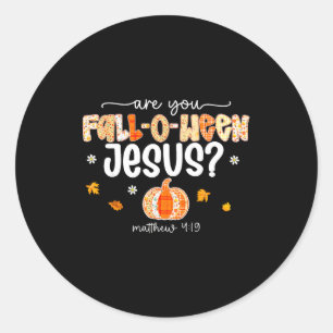 Bist du Fall O Ween Jesus Vintage Patch Kürbis Dan Runder Aufkleber
