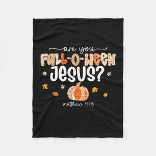Bist du Fall O Ween Jesus Vintage Patch Kürbis Th Fleecedecke