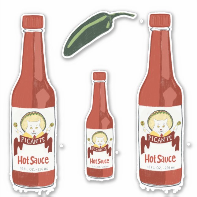 Bist du Kätzchen? Hot Sauce Cat mit Maracas Salsa Aufkleber (Vorderseite)
