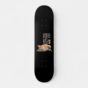 "BIST DU MICH KURZ?" niedliche Katze Skateboard