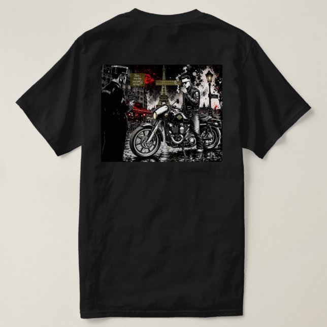 "Bist du Psychobilly oder Biker?" T-Shirt (Design Rückseite)