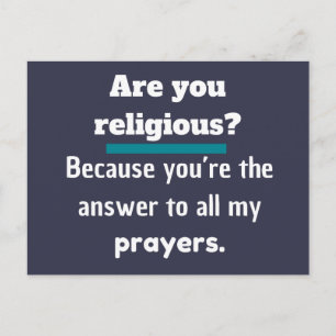 Bist du religiös? Funny Pick Up Line Postkarte